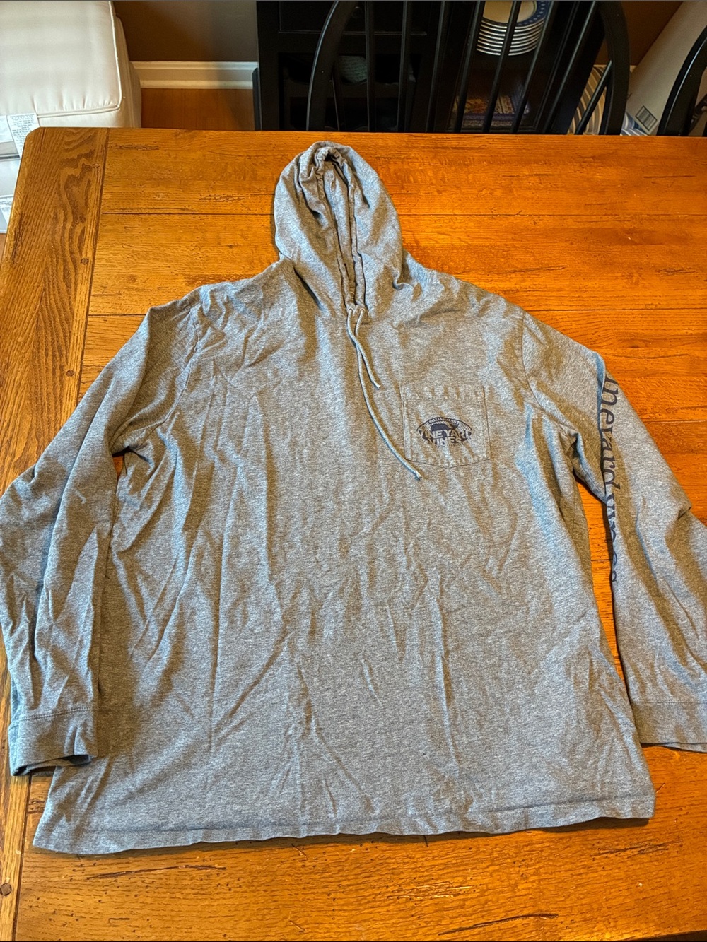 Vineyard Vines Heather Gray Men's Hooded Long-Sleeve Shirt